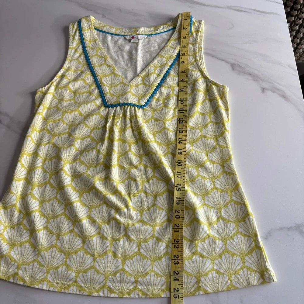 Boden Shell Print Sleeveless Top cotton size S green - Picture 7 of 9